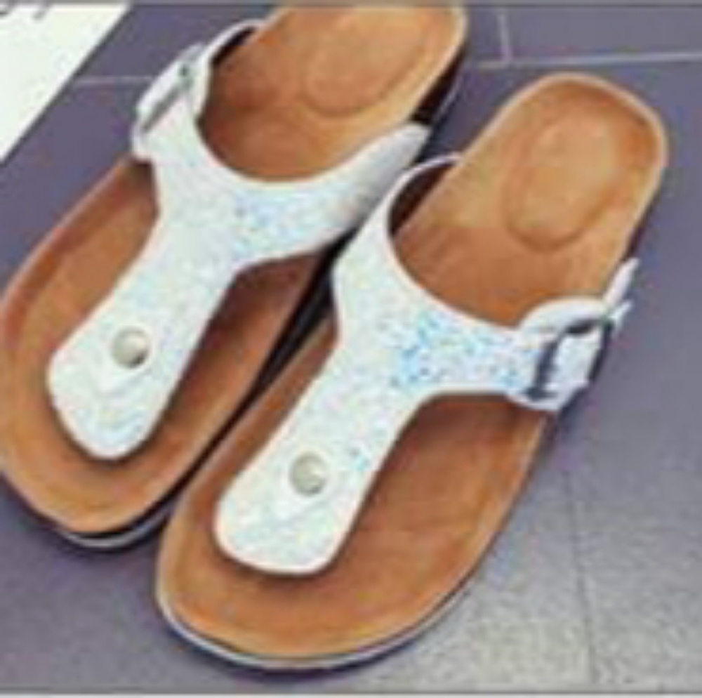 💸PRICE DROP😍 Cork Thong Glitter Sandals